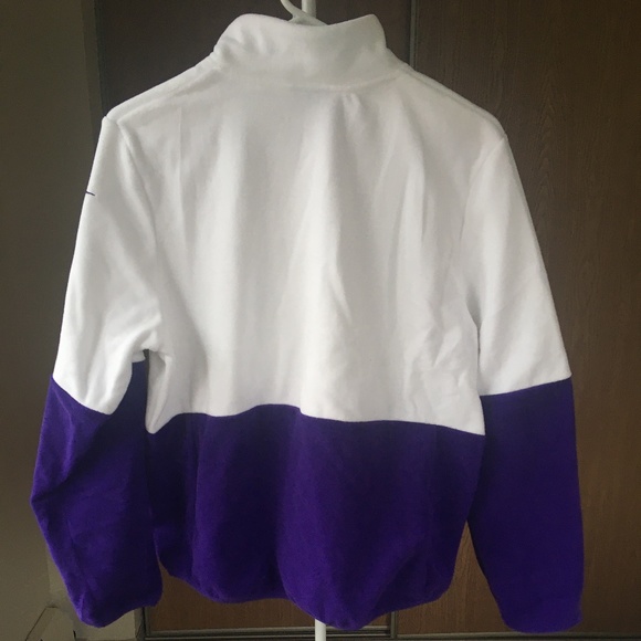 Minnesota Vikings Nike Women's Therma Fleece Half-Zip Pullover Jacket - White - Picture 5 of 6